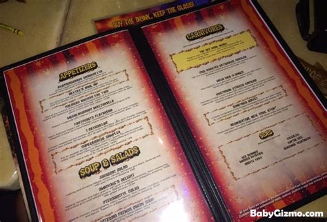 t rex restaurant menu