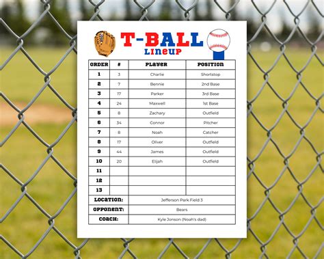 T-Ball Batting Order
