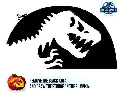 T-Rex Stencil Printable Pumpkin