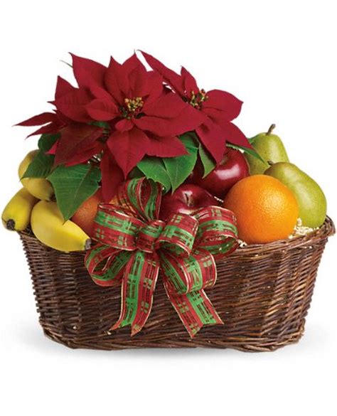 t135-1b fruit and poinsettia basket