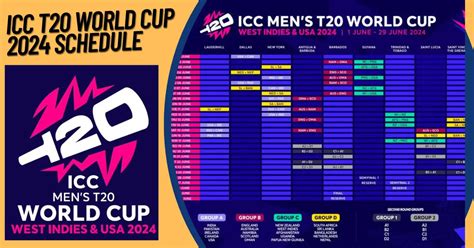 t20 cricket world cup 2024 schedule