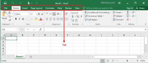 Using Tab in Excel