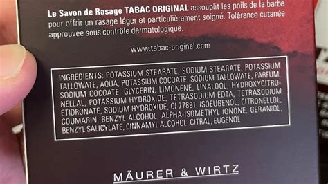 Tabac Shaving Soap Ingredients