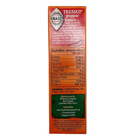 Tabasco Nutritional Value