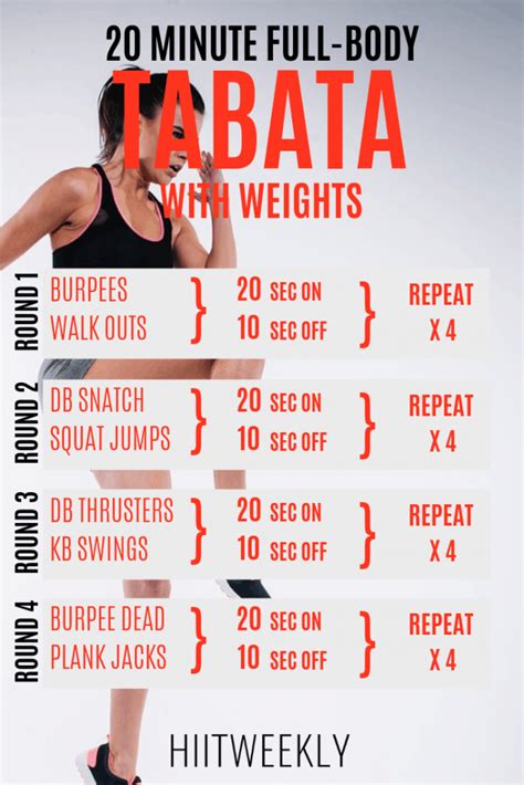 tabata workout chart printable