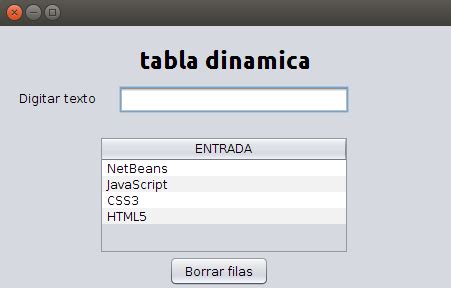 Tabla Dinamica Java