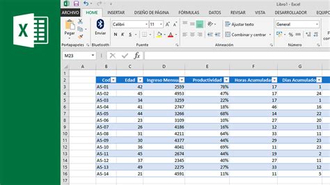 Tabla Excel Imagen