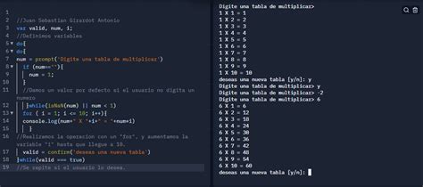 Tabla Multiplicar Javascript