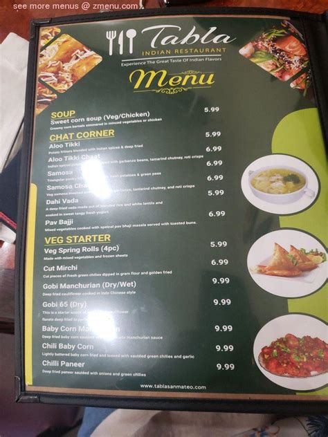 Tabla Restaurant Catering Menu