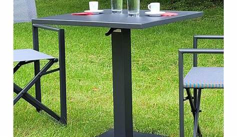 Table à manger carrée 70 cm en sapin et métal noir