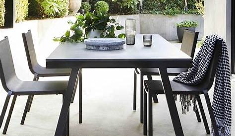 Table hpl, table de jardin aluminium, table à manger d