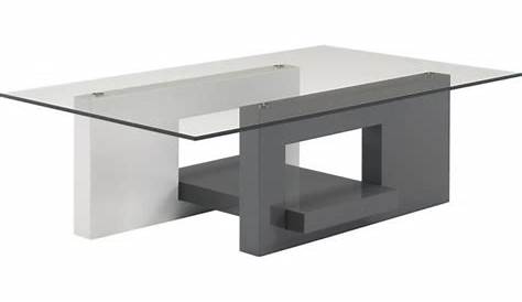 Table Basse Design Laque Blanc Et Gris Anthracite Plateau Excentre