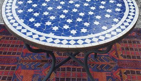 Table Basse Mosaique Marocaine Rectangulaire En Fer Forge