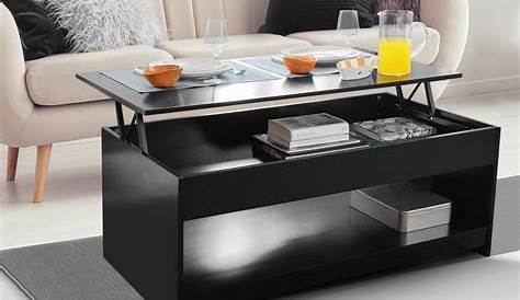 Table Basse Laque Noir Plateau Relevable Design Achat Vente