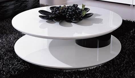 Table Basse Ronde Blanche Laque Blanc Lepetitsiam