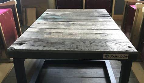 Voici La Fabrication D Un Table Basse Avec Des Traverses De Chemin