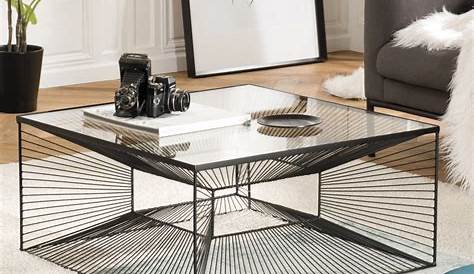 Table Basse Verre Trempe Noir Luxe Table Basse En Metal Noir Et