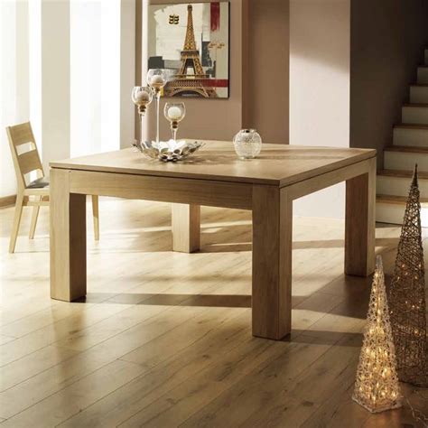 Table carrée extensible en bois massif made in France Moderne MC 4