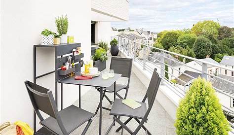 Table de balcon repliable Fira Graphite Hespéride 3 places