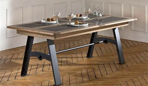 " Collection Industriel " Table bois de grange et acier