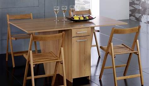 Table De Cuisine Pliante Avec Chaises Integrees 6 Intégrées ARCHI Foldable