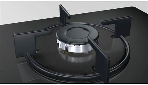 Table de cuisson gaz verre noir 60cm Bosch POP6B6B10