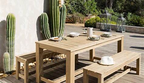 table avec banc en bois pour jardin Agencement de jardin