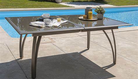 Table de jardin extensible en verre Murano (180 x 90 cm