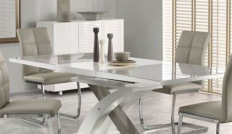 Table De Salle A Manger Grise Et Blanche Blanc sign Extensible 220cm X