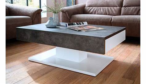 Salon table basse blanche avec tiroir Comforium