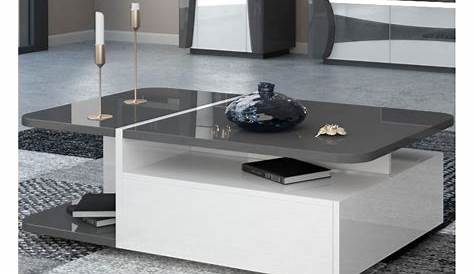 Table basse moderne laquée blanche salon design Achat