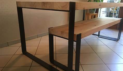 Table de salon en bois et métal et bancs BCA Matériaux