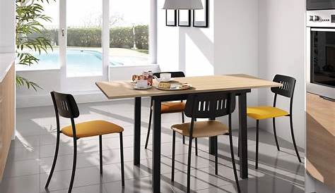 cool Ensemble table + 4 chaises SERNAN coloris gris/ hêtre