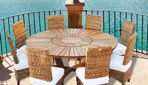 Table de jardin en Teck ronde pliante papillon 120cm