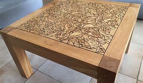 Table Mosaique Bois Basse En Mosaïque De Cubes De