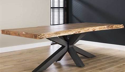 Table à manger 240 cm avec plateau en bois de chêne massif