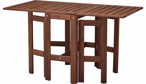 ÄPPLARÖ Table+2 chaises pliantes, extérieur teinté brun