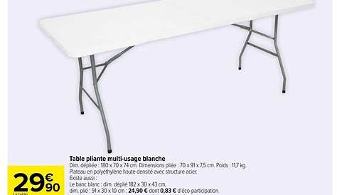 Table pliante multiusage L 1,80 m Blanc 447923 à