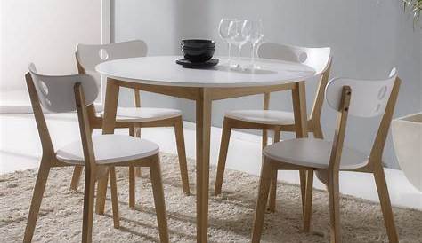 Table Ronde Avec Chaises Encastrables Ikea INGATORP / INGOLF Et 4 Blanc/Hallarp Beige