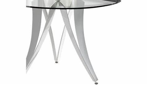 Table basse ronde vintage avec plateau en verre Design