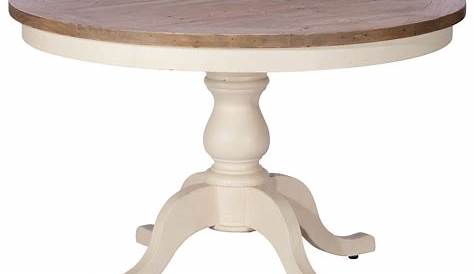 Table ronde blanche extensible avec pieds en hêtre