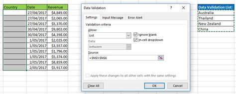Table As Data Validation Excel