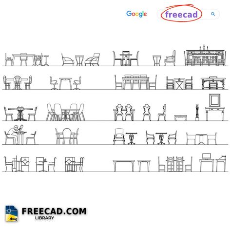 Table Chair Cad Block
