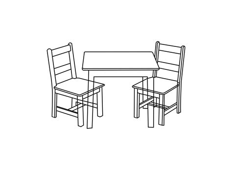 Table Chair Set Vector