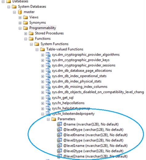 Table Extended Properties Sql Server