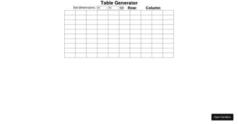 Table Generator React