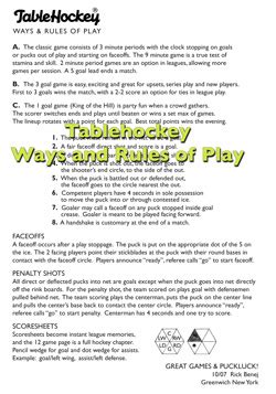 Table Hockey Rules