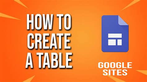 Table In Google Sites
