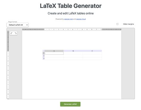 Table In Latex Scaling