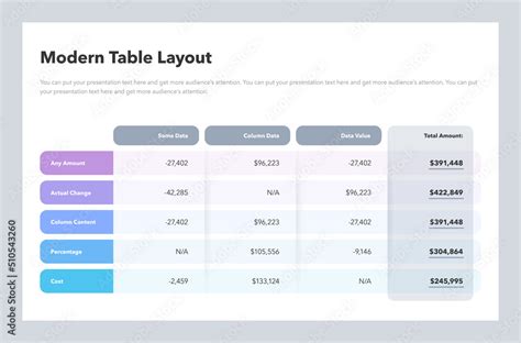 Table Layout Example